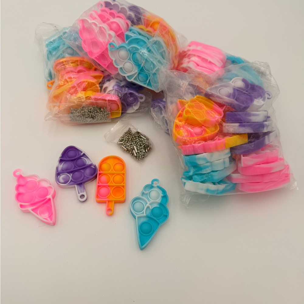 Colorful Ice Cream Pop It Fidget Toy Set 4 Packs of 20 = 80